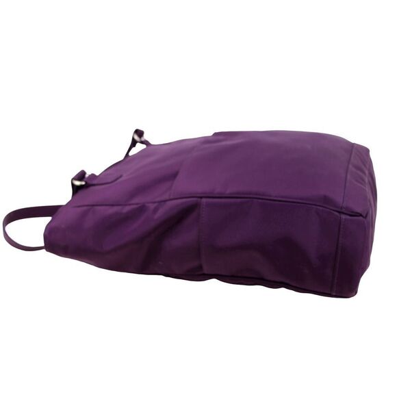 LARGE ELLINGTON PURPLE NYLON DOUBLE HANDLES SHOULDER BAG HANDBAG TOTE HOBO PURSE - Picture 5 of 16
